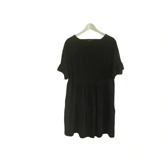 NCLOOK Peasant Black Dress Size Large Tiered Ruffle Summer Casual - Picture 1 of 9